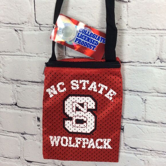 NCAA NC State Wolfpack Game Day Pouch Cross Body Nylon Jersey Style Zipper Purse - Picture 2 of 6